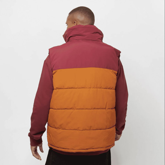 Karl Kani Ανδρικό αμάνικο μπουφάν OG Block Puffer Vest dark red/ ocher/ petrol blue